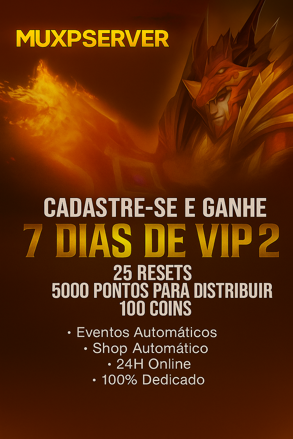 Promo MUXPSERVER - Cadastre-se e ganhe 7 dias de VIP